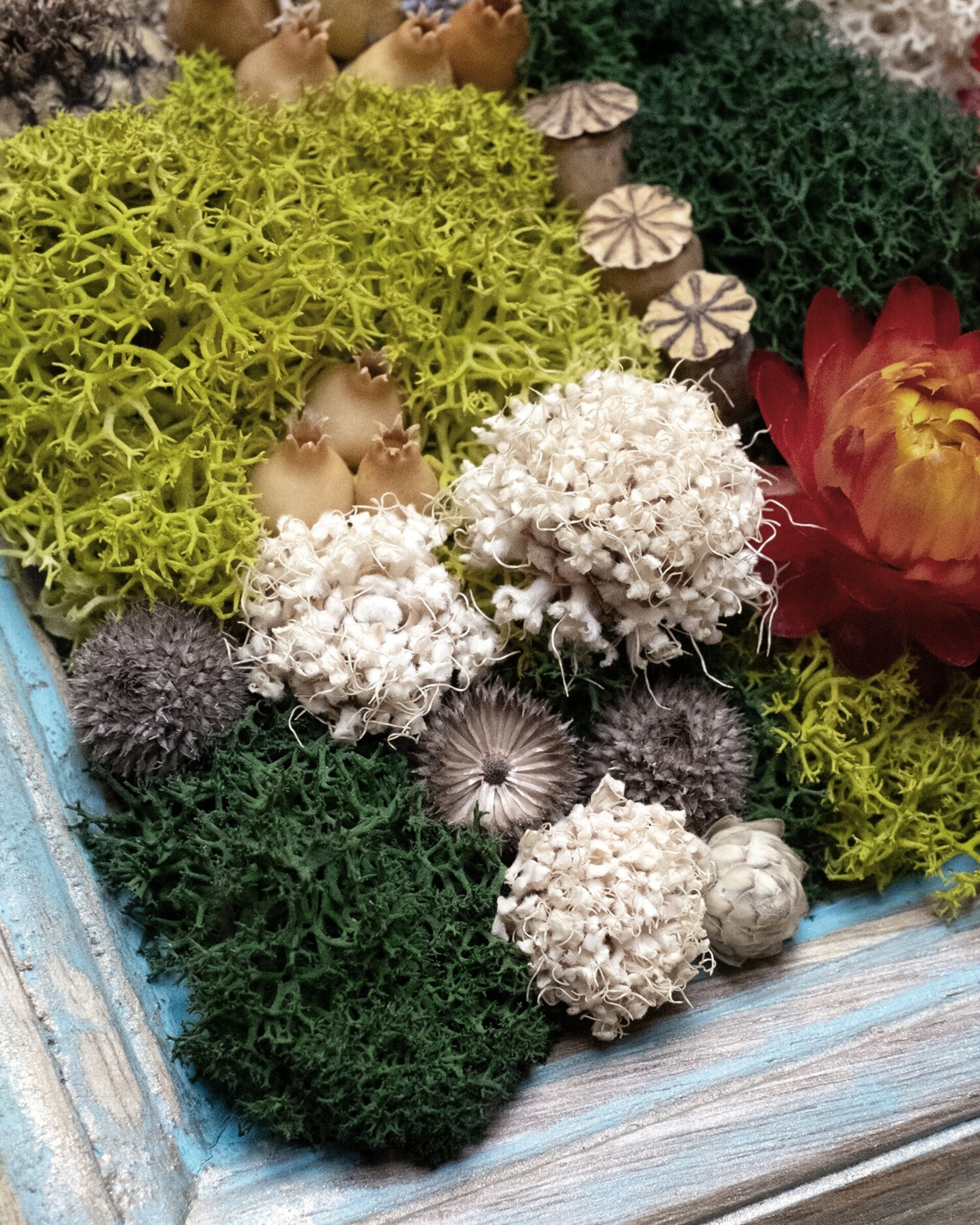 Cuadro floral artesanal “Jardín” (23x28 cm) - 3