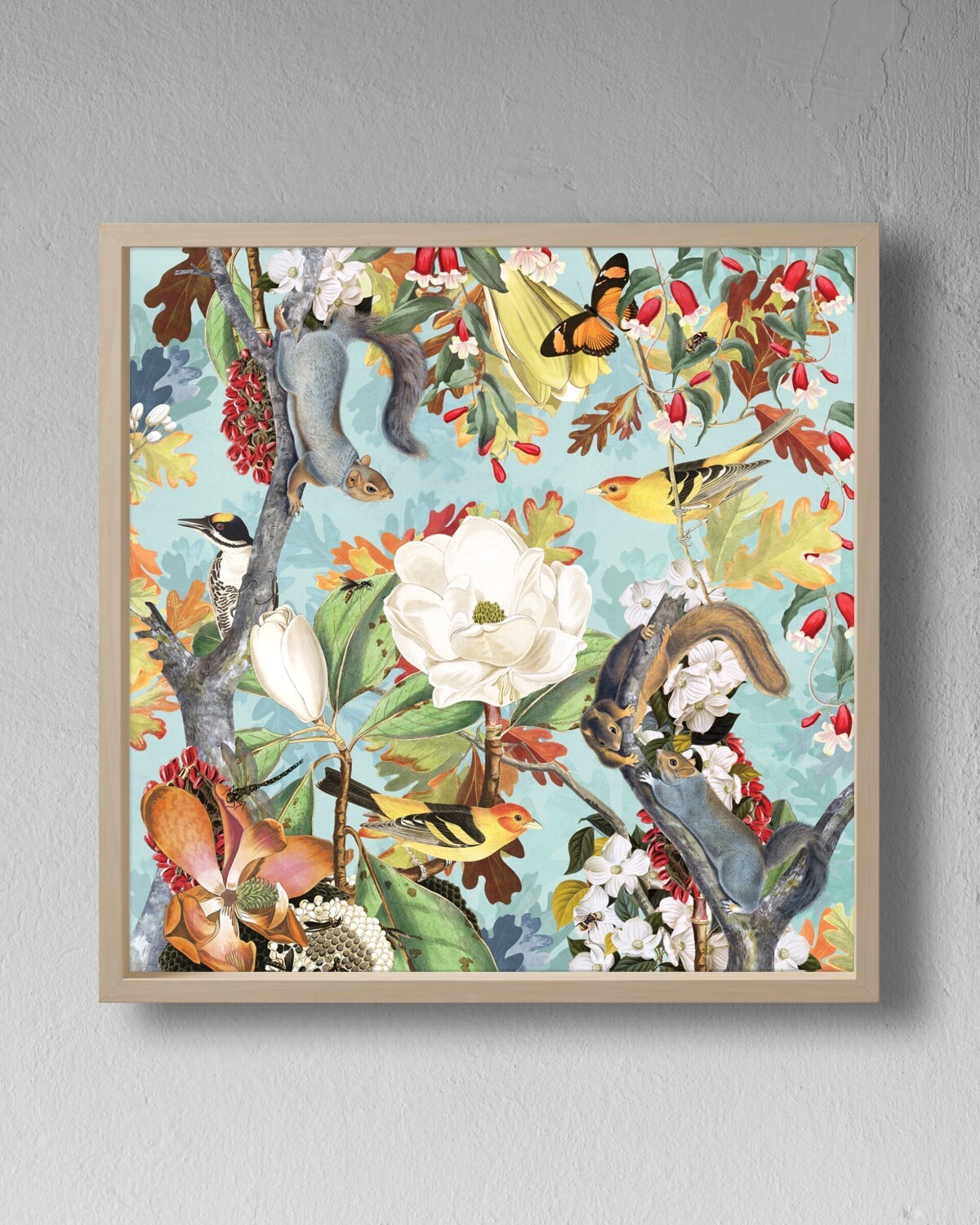 Lámina "The Squirrels and the Birds" 30x30 cm - 5