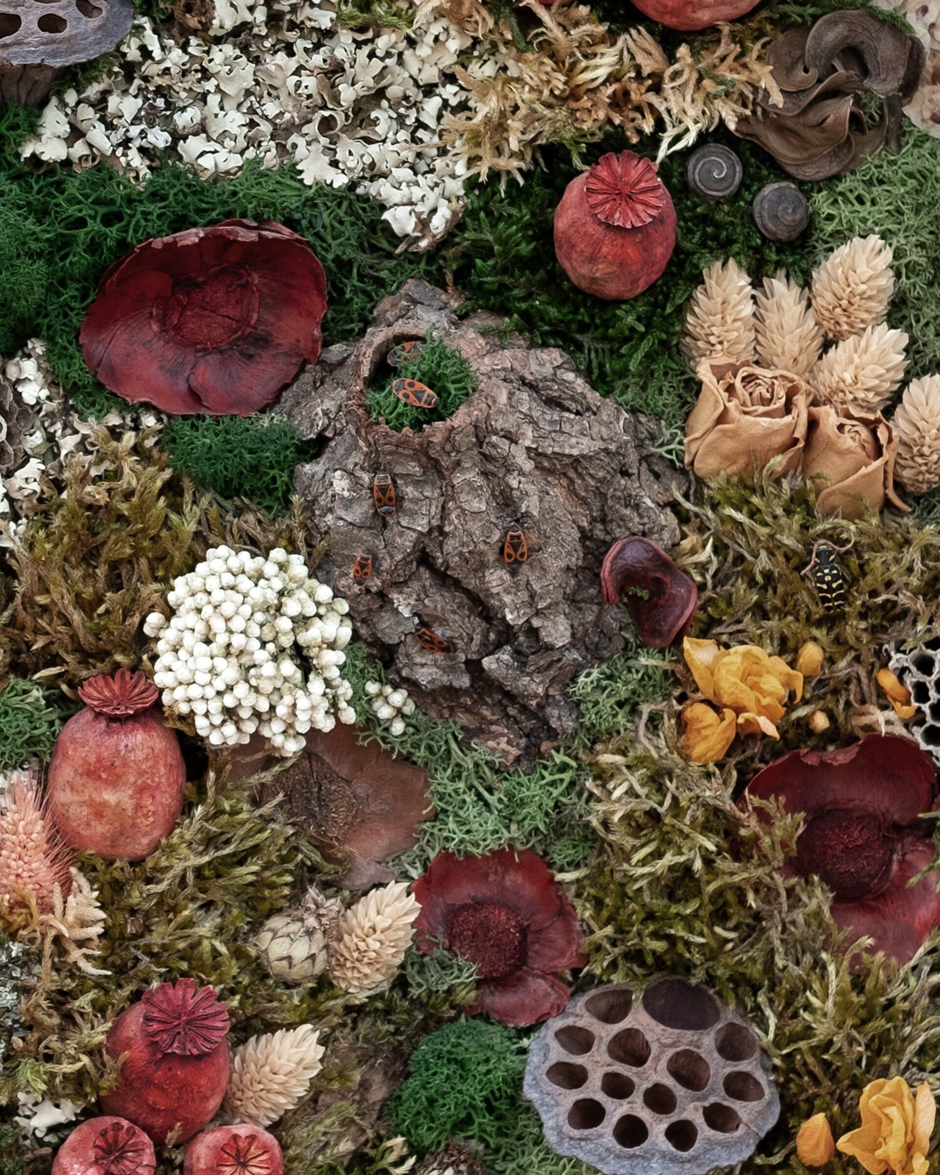 Cuadro floral artesanal “Veneración” (36x36 cm) - 3